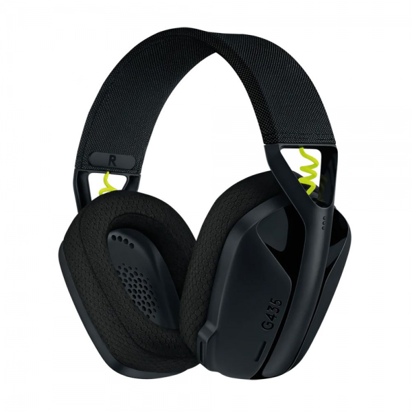 Гарнитура игровая Logitech G435 Black черная, беспроводная, накладной тип, дифузоры 40мм, 20 Гц - 20 кГц, USB Lightspeed + Bluetooth, кабель для зарядки USB-C - USB-A