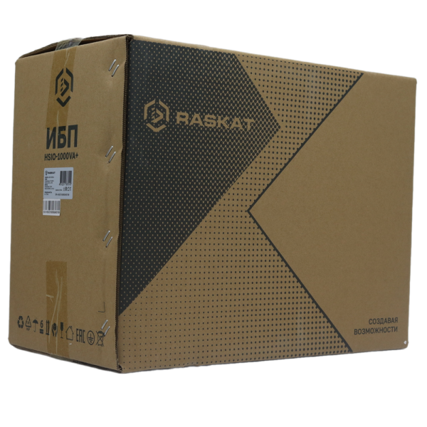 Источник бесперебойного питания  ИБП Raskat HSIO-1000VA 1000ВА, 900Вт, 1xCEE7, 1xIEC320, USB type-B, 2xRJ-45, 1xRS232