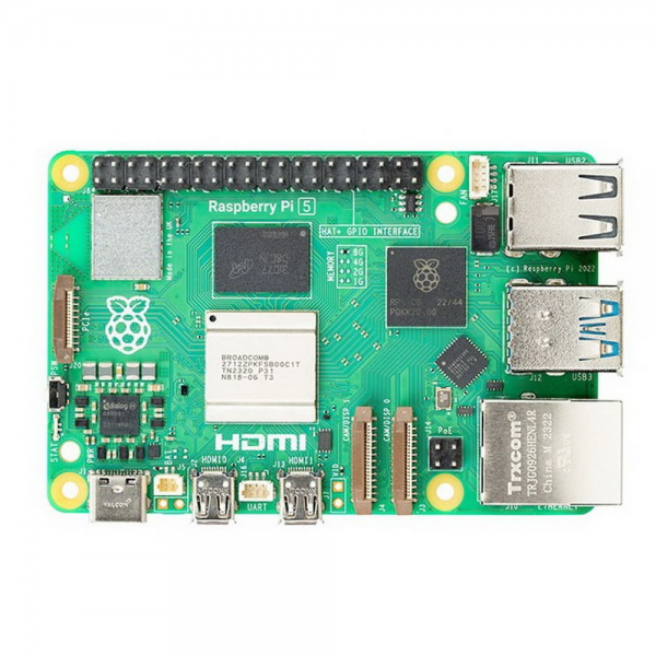 Одноплатный компьютер Raspberry Pi 5 8GB RAM Retail, (RA777) Broadcom BCM2712 Quad core Cortex-A76 64-bit CPU, VideoCore VII GPU, Dual 4Kp60 HDMI display output, 4Kp60 HEVC decoder, 802.11ac WiFi, Bluetooth,2x USB 3.0, 2xUSB 2.0, 2x micro-HDMI, Разъем пит