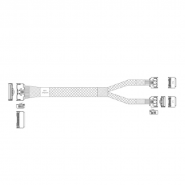 Кабель L285MM005-SD-R Cable MCIO x8 74P (STRAIGHT TYPE)  -TO-  2*MCIO x4 38P (STRAIGHT TYPE) , L:80cm