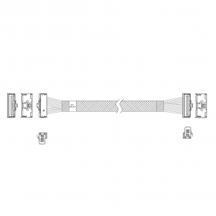 Кабель L285MM008-SD-R    Cable MCIO x8 74P (угловой Right Angle)  -TO-  MCIO x8 74P (угловой Right Angle) , 85 Ohm, L:80cm