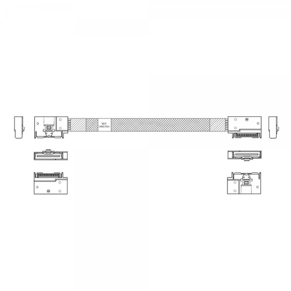 Кабель L285MM009-SD-R    Cable MCIO x8 74P (угловой Left Exit)  -TO-  MCIO x8 74P (угловой Left Exit) , 85 Ohm, L:80cm