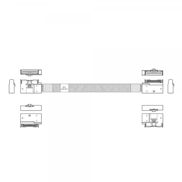 Кабель L285MM010-SD-R    Cable MCIO x8 74P (угловой Right Exit)  -TO-  MCIO x8 74P (угловой Right Exit) , 85 Ohm, L:80cm
