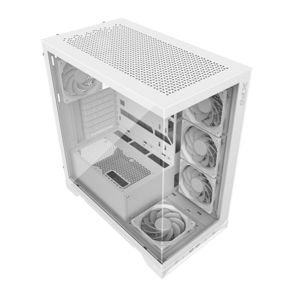 Корпус XPG INVADER X WHITE (INVADERXMT-WHCWW) Mid-Tower Gaming ATX PC Case with Panoramic View, Tempered Glass Panels, and RGB Lighting Black
