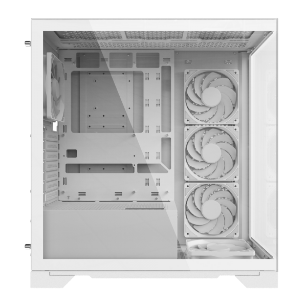 Корпус XPG INVADER X WHITE (INVADERXMT-WHCWW) Mid-Tower Gaming ATX PC Case with Panoramic View, Tempered Glass Panels, and RGB Lighting Black