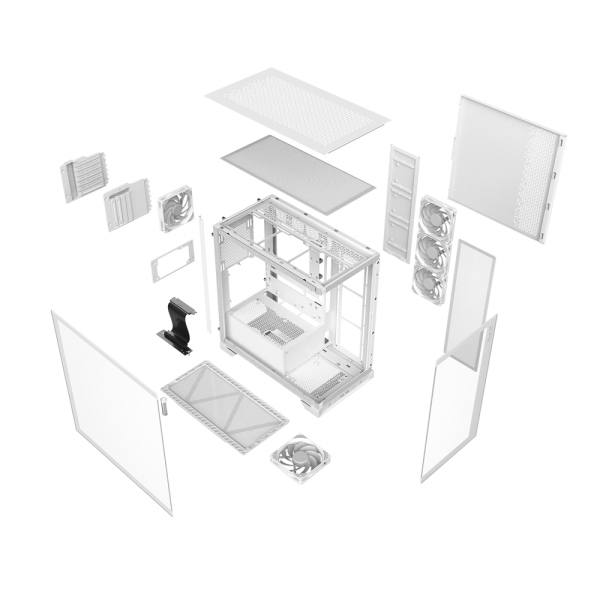 Корпус XPG INVADER X WHITE (INVADERXMT-WHCWW) Mid-Tower Gaming ATX PC Case with Panoramic View, Tempered Glass Panels, and RGB Lighting Black