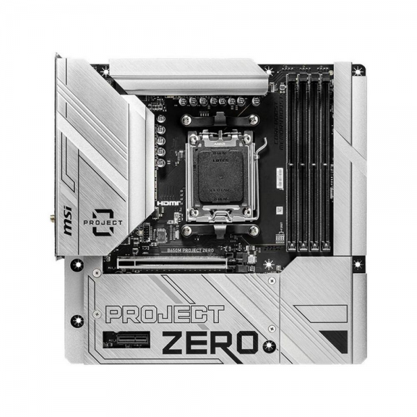 Материнская плата MSI B650M PROJECT ZERO B650, AM5, 4*DDR5, 1*PCIEx16, 1*PCIEx1, 2*M.2, 3*TypeC, 3*USB3.2Gen2, 4*USB3.2Gen1, 6*USB2.0, 4*SATA3.0, 2.5G, DP, HDMI, M-ATX, RTL