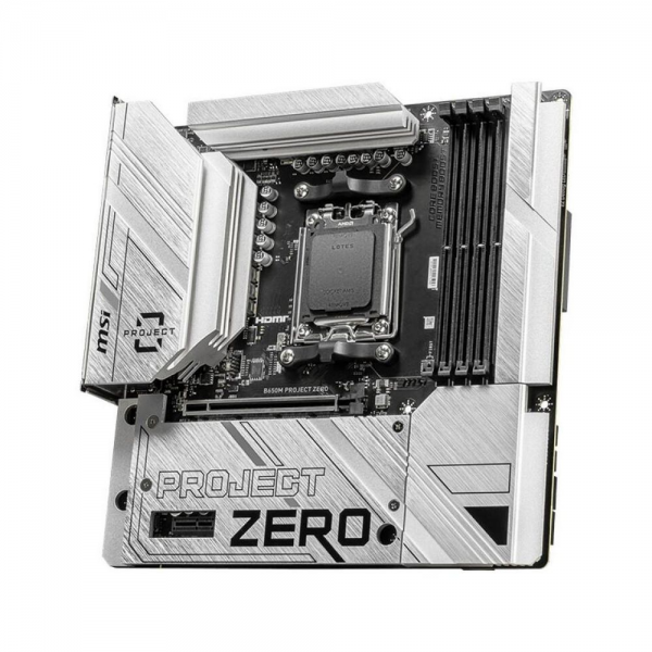 Материнская плата MSI B650M PROJECT ZERO B650, AM5, 4*DDR5, 1*PCIEx16, 1*PCIEx1, 2*M.2, 3*TypeC, 3*USB3.2Gen2, 4*USB3.2Gen1, 6*USB2.0, 4*SATA3.0, 2.5G, DP, HDMI, M-ATX, RTL