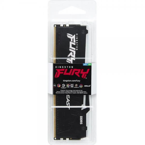 Модуль памяти Kingston 8GB DDR5 6000 DIMM FURY Beast Black RGB EXPO Non-ECC, 1RX16 36-38-38 1.35V 288-pin 16Gbit