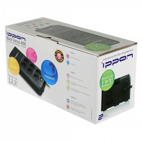 Источник бесперебойного питания Ippon Back Verso 400 200W/400VA {6} (600014)