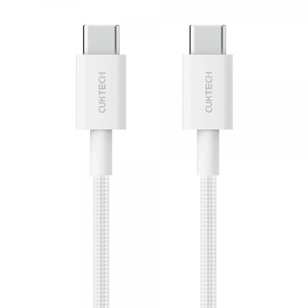 USB кабель CukTech Type-C to braided cable 1.5m 3A 60W CTC315P white