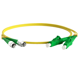 Кабельная сборка Hyperline FC-D2-9-FC/AR-LC/AR-H-2M-LSZH-YL Патч-корд волоконно-оптический (шнур) SM 9/125 (OS2), FC/APC-LC/APC, 2.0 мм, duplex, LSZH, 2м