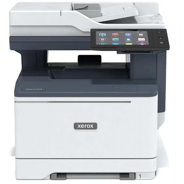 Xerox VersaLink C415DN A4, МФУ, лазерное, цветное, 40стр/мин, 1200dpi, 1200МГц, 2048Мб, 32Гб, 100АПД, 550+100,  AirPrint/USB/Ethernet , 2400стр/картридж, (C415_DN)