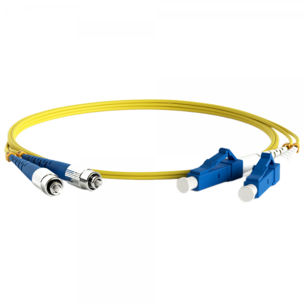 Кабельная сборка Hyperline FC-D2-9-FC/UR-LC/UR-H-5M-LSZH-YL Патч-корд волоконно-оптический (шнур) SM 9/125 (OS2), FC/UPC-LC/UPC, 2.0 мм, duplex, LSZH, 5м