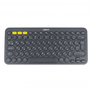 Клавиатура беспроводная Logitech K380 Multi-Device Bluetooth Keyboard Gray серая, копактная, 79 круглых клавиш, Bluetooth 3,0, подключение до 3-х устройств одновременно