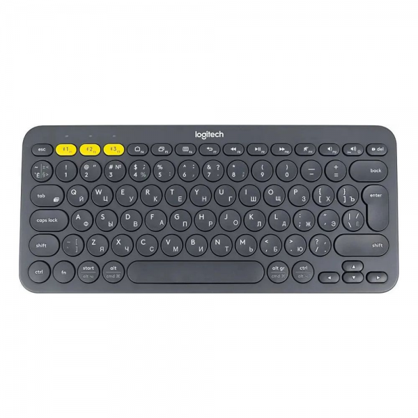 Клавиатура беспроводная Logitech K380 Multi-Device Bluetooth Keyboard Gray серая, копактная, 79 круглых клавиш, Bluetooth 3,0, подключение до 3-х устройств одновременно