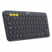 Клавиатура беспроводная Logitech K380 Multi-Device Bluetooth Keyboard Gray серая, копактная, 79 круглых клавиш, Bluetooth 3,0, подключение до 3-х устройств одновременно