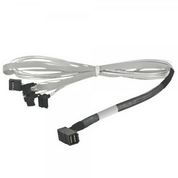 Кабель DiliVing DL36-3395,   Internal SFF8643-to-4*SATA+SB ( HDmSAS (угловой) -to- 4*SATA(угловой)+SideBand) 100cm (аналог 2279900-R)