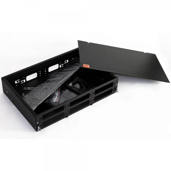 Бокс оптический Hyperline FO-19V-2U-6xSLT-W130H30-48UN-BK Бокс оптический универсальный 19