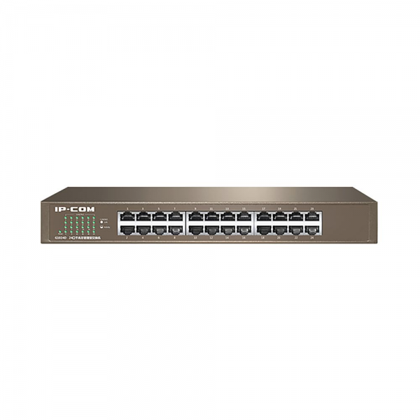 Коммутатор IP-COM G1024D Коммутатор неуправляемый, 24 порта 24x1 Гбит/с, установка в стойку, металлический корпус