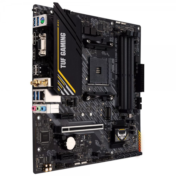 Материнская плата ASUS TUF GAMING A520M-PLUS WIFI AM4 mATX 4хDDR4 1xPCIEx16 2xPCIEx1 M.2 DP HDMI VGA GLAN Wi-Fi 5