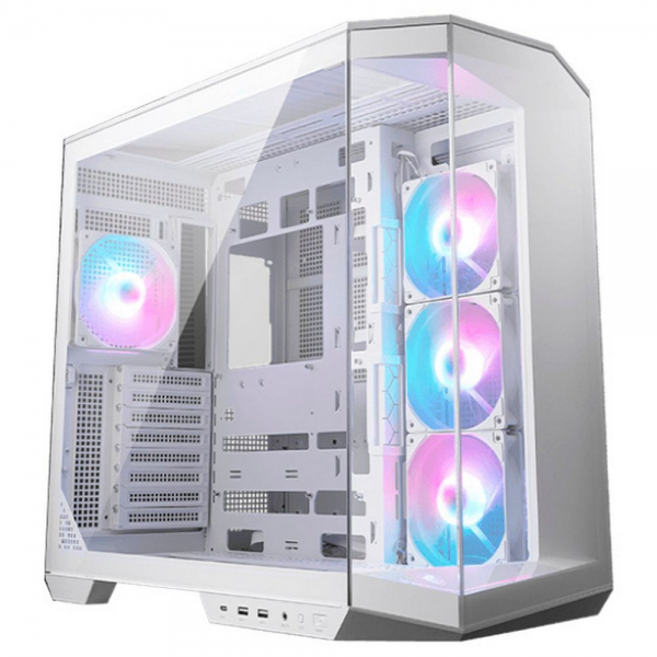 Корпус MSI MAG Pano 100R PZ WHITE , Mid Tower, ATX, 2xUSB 3.2 Gen 1, 1xUSB 3.2 Gen2 Type-C, 3x120mm ARGB Reverse Blade Fan, 1x120mm ARGB Fan, ARGB+PWM Control Board,Tempered Glass Window, Brown Box