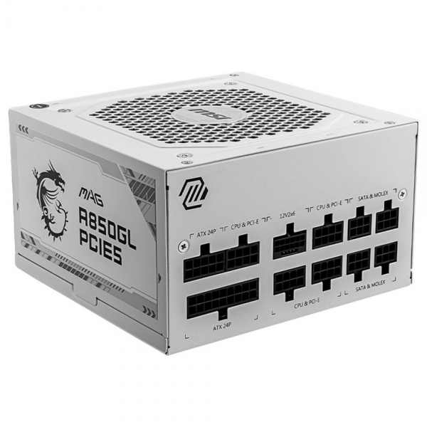 Блок питания MSI MAG A850GL PCIE5 WHITE , 850W, 80+ Gold, полностью модульный, ATX 3.1, PCIE5.1, RTL