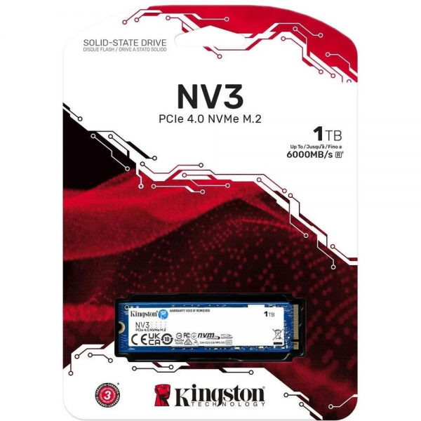 Твердотельный накопитель SSD Kingston SSD Kingston PCIe 4.0 x4 1TB SNV3S/1000G NV3 M.2 2280
