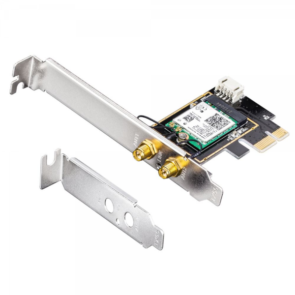 Адаптер беспроводной связи (Wi-Fi) CUDY AX3000 Wi-Fi 6 PCI Express Adapter 3000Mbps Wi-Fi 6 / Bluetooth 5.0 PCI Express Adapter, Intel AX200 module, 2T2R, 2402Mbps at 5GHz + 574Mbps at 2.4GHz, 802.11ax/ac/a/b/g/n, 2 detachable antennas, Ver 1.0