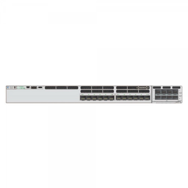 Коммутатор CISCO Catalyst 9300 12 port 25G/10G/1G SFP28 with modular uplinks, PS 1x715W, HSEC license active, DNA Network Advantage, C9300X-12Y-A