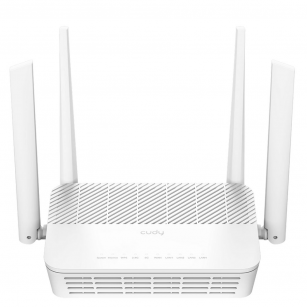 Маршрутизатор CUDY AX3000 2 5G Wi-Fi 6 Mesh PoE Router Dual Band, Chipset MT7981BA+MT7976CN+MT7531AE+RTL8221B, 802.11ax/ac/a/b/g/n, 2402Mbps at 5GHz + 574Mbps at 2.4GHz, 1 x 2.5G Port(PoE-IN,802.3at/af or Passive PoE), 4 x 10/100/1000Mbps Ports, 4 x 5dBi 