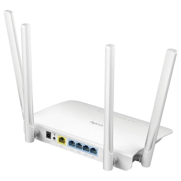 Маршрутизатор CUDY AC1200 Gigabit Wi-Fi Mesh Router Dual Band, Chipset MediaTek, 5 × 10/100/1000Mbps RJ45 Ports, 4 x 5dBi fixed antennas,  WiFi router/AP/ Repeater/WISP Mode, 802.11ac/a/b/g/n, 867Mbps at 5GHz + 300Mbps at 2.4GHz, Zerotier/Wireguard/OpenVP