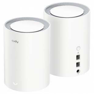 Маршрутизатор CUDY AX3000 Wi-Fi 6 Mesh  2 5G Solution 2.5G Solution 2-Pack, Dual-Band,  Chipset MT7981BA+MT7976CN+RTL8221B, 802.11ax/ac/a/b/g/n,  2402Mbps at 5GHz + 574Mbps at 2.4GHz,  2.5G WAN+GE LAN, 5 internal antennas,  MU-MIMO, DDNS, Zerotier/Wiregua