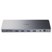 Концентратор CUDY 13-IN-1 10Gbps USB-C Dual 4K Docking Station | 150W PSU Up to One 5K(5120x2880p60) or Two 4K(4096x2160p60) Video output, 2 x Display 1.2a Port, 2 x HDMI 2.0 Port;1 x 10Gbps Upstream USB-C 3.2Gen2 port (PD 100W);  2 x 10Gbps USB-C 3.2Gen2