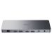 Концентратор CUDY 13-IN-1 10Gbps USB-C Dual 4K Docking Station | 150W PSU Up to One 5K(5120x2880p60) or Two 4K(4096x2160p60) Video output, 2 x Display 1.2a Port, 2 x HDMI 2.0 Port;1 x 10Gbps Upstream USB-C 3.2Gen2 port (PD 100W);  2 x 10Gbps USB-C 3.2Gen2