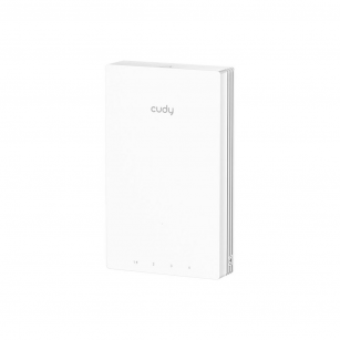 Точка доступа Wi-Fi CUDY AX3000 Gigabit Wall-Plate Wi-Fi 6 Access Point AX3000 Dual Band Wi-Fi 6 Wall Plate Access Point, Chipset MT7981+MT7531AE+MT7976CN, 802.11ax/ac/a/b/g/n, 2402Mbps at 5GHz + 574Mbps at 2.4GHz, 1 x Gigabit PoE-IN Port, 802.3af / at, 4