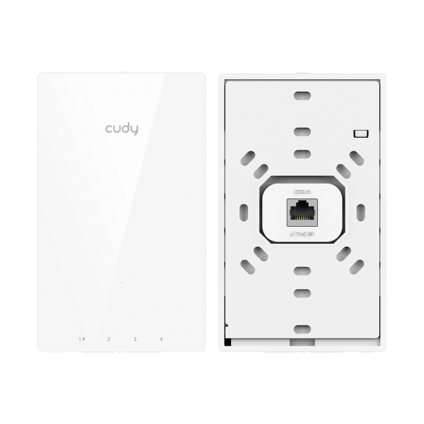 Точка доступа Wi-Fi CUDY AC1200 Gigabit Wall-Plate Access Point AC1200 Dual Band Gigabit Wall Plate Access Point,  MT7621DAN+MT7613B+MT7603E,  867Mbps at 5GHz + 300Mbps at 2.4GHz,  1 x Gigabit PoE-IN Port, 802.3af / at, 4 x Gigabit  RJ45 ports, LAN1 suppo