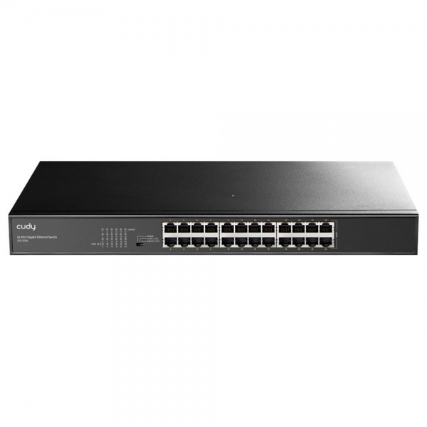 Коммутатор CUDY 24-Port Gigabit Metal Switch 19 inch  24-Port Gigabit Switch, 24 Gigabit RJ45 Ports, IGMP Snooping, Loop Detection/Prevention, 802.1p/DSCP QoS, Switch/VLAN/Extend working mode DIP switch, 19 inch Rack-mount Steel Case, Power Saving, Plug &
