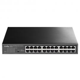 Коммутатор CUDY 24-Port 10/100 Mbps Metal Switch 24-Port 10/100 Mbps Switch, 24 10/100 Mbps RJ45 Ports, Switch/VLAN/Extend working mode DIP switch, Rack-mountable Steel Case, Power Saving, Plug & Play, Rack-Mount kits included