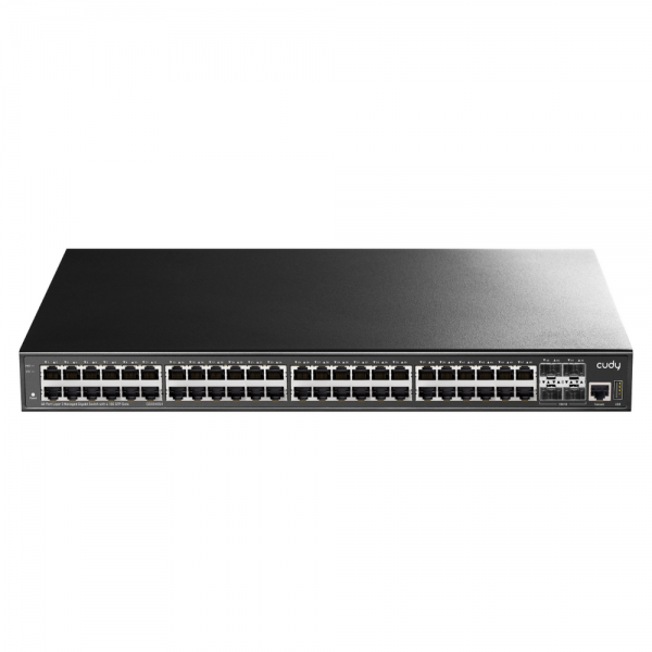 Коммутатор CUDY 48-Port Layer 3 Managed Gigabit Switch with 4 10G SFP Slots 48-Port Layer 3 Managed Gigabit Switch,48 Gigabit Ethernet ports + 4 10 Gigabit uplink SFP optical ports + 1 USB serial port + 1 console port, backplane bandwidth 176Gbps, three-l