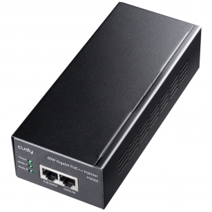 PoE-адаптер CUDY 60W Gigabit PoE+/PoE Injector, 802.3at (60W)/802.3af Standard, Data and Power Carried over The Same Cable Up to 100 Meters, Wall Mount,  Metal Case