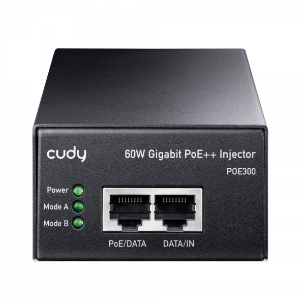 PoE-адаптер CUDY 60W Gigabit PoE+/PoE Injector, 802.3at (60W)/802.3af Standard, Data and Power Carried over The Same Cable Up to 100 Meters, Wall Mount,  Metal Case