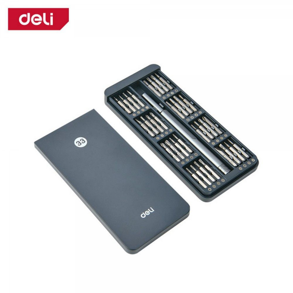 Набор прецизионных отверток Deli DL241033 (отвертка + 32 биты), сталь S2 + Cr-V