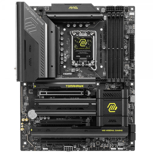 Материнская плата MSI MAG Z890 TOMAHAWK WIFI Z890, LGA1851, 4*DDR5, 3*PCIEx16, 4*M.2, 2*TypeC, 3*USB3.2Gen2, 6*USB3.2Gen1, 4*USB2.0, 4*SATA3.0, 5G, 2*Type-C(DP), HDMI, ATX, RTL