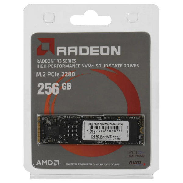 Твердотельный накопитель SSD AMD Radeon R3 Series M2.2280 256GB