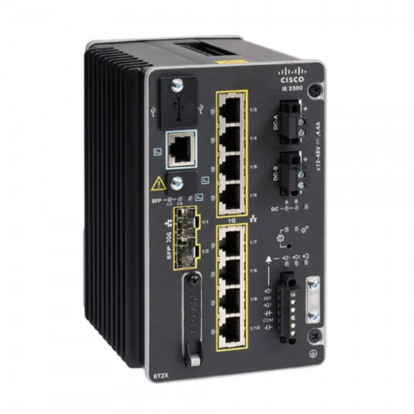 Коммутатор CISCO Catalyst IE3300 with 8 GE PoE+ and 2 GE SFP, Modular, Network Essentials, IE-3300-8P2S-E