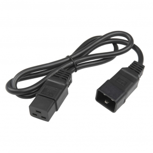 Сетевой кабель Hyperline PWC-IEC19-IEC20-1.0-BK питания IEC 320 C19 - IEC 320 C20 (3x1.5), прямая вилка, 16A, 1м, цвет черный (ПВС-АП-3*1,5-250-C19C20-16-1,0 ГОСТ 30851.1-2002 (МЭК 60320-1:1994))