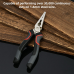 Удлиненные плоскогубцы Deli DL0103 160мм, Cr-V, эксцентриковый шарнир, антикоррозийное покрытие, трехкомпонентная прорезиненная рукоять