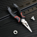 Удлиненные плоскогубцы Deli DL0103 160мм, Cr-V, эксцентриковый шарнир, антикоррозийное покрытие, трехкомпонентная прорезиненная рукоять