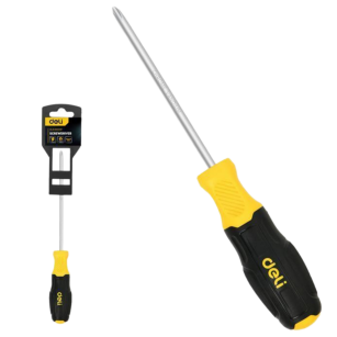 Отвертка Pozidriv Deli DL631001P PZ1x75мм сталь Cr-V, двухкомпонентная прорезиненная рукоять